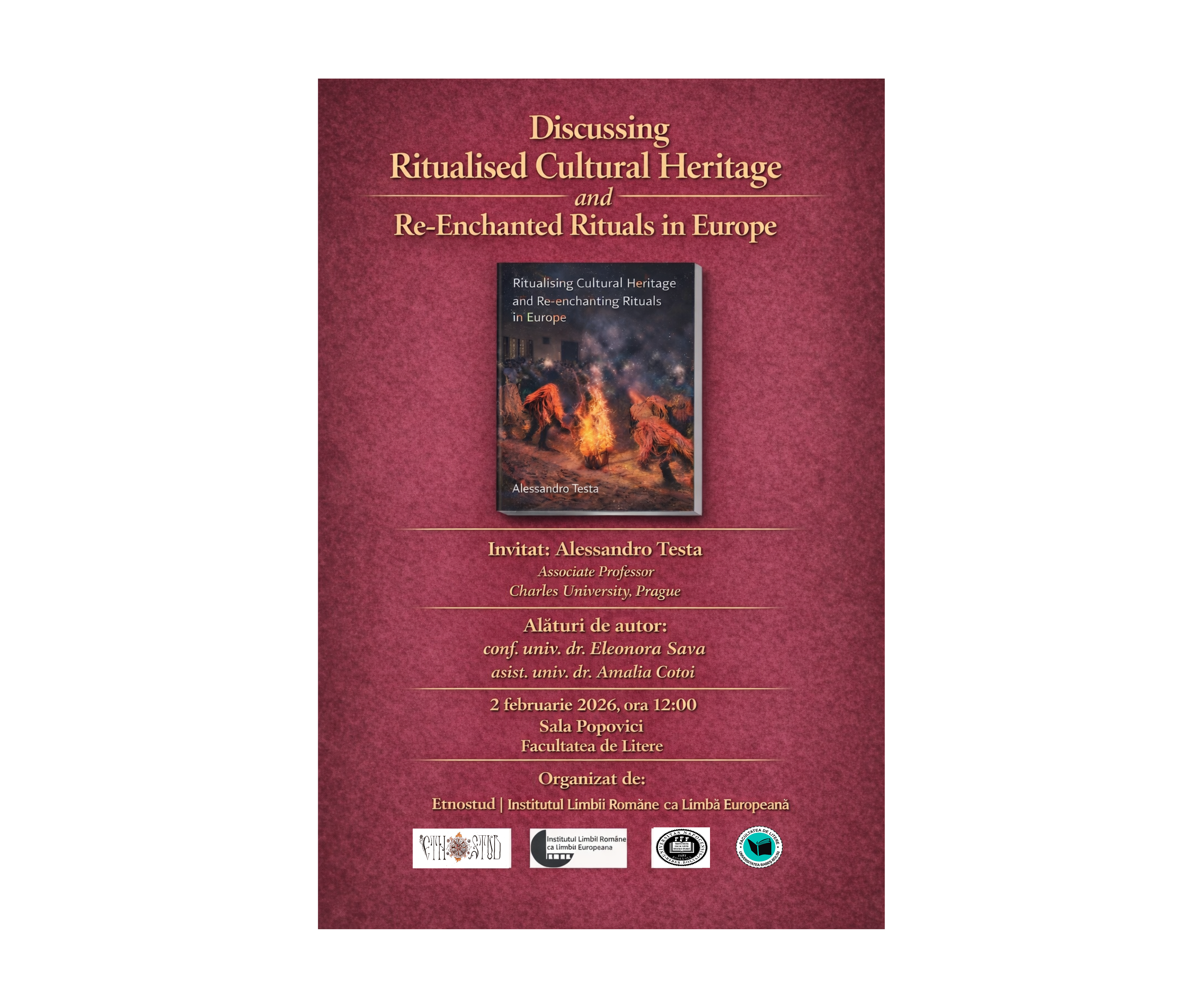 Lansare de carte: Alessandro Testa – Ritualising Cultural Heritage and Re-Enchanting Rituals in Europe